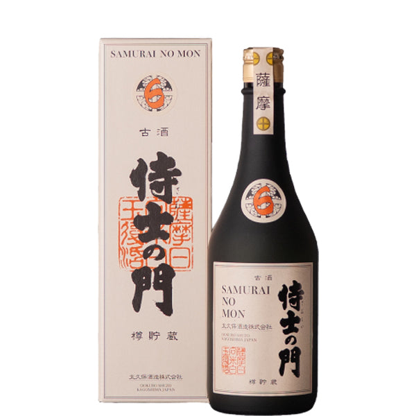 【数量限定】六年古酒バーボン樽貯蔵 侍士の門 箱入 25° 720ml -芋焼酎-